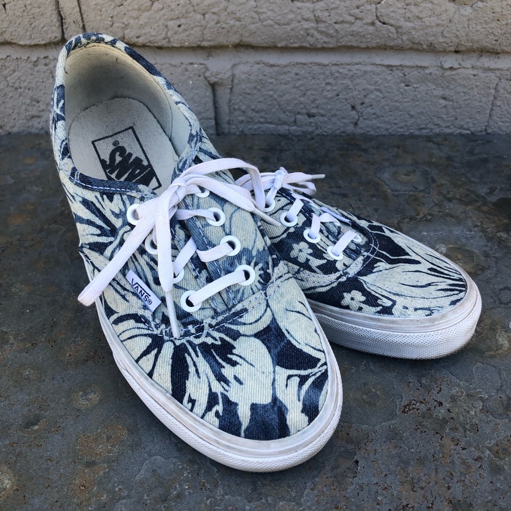 Floral denim VANS Sneakers 5.5 Women